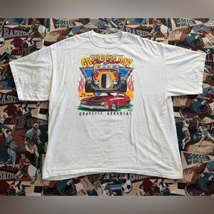Vintage 2008 Gravette Arkansas Car Show White Graphic Shirt